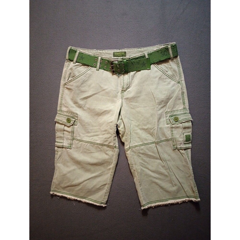NWOT Vintage The Original Squeeze Jeans Women’s Green Cargo Capris Y2K Size 18W